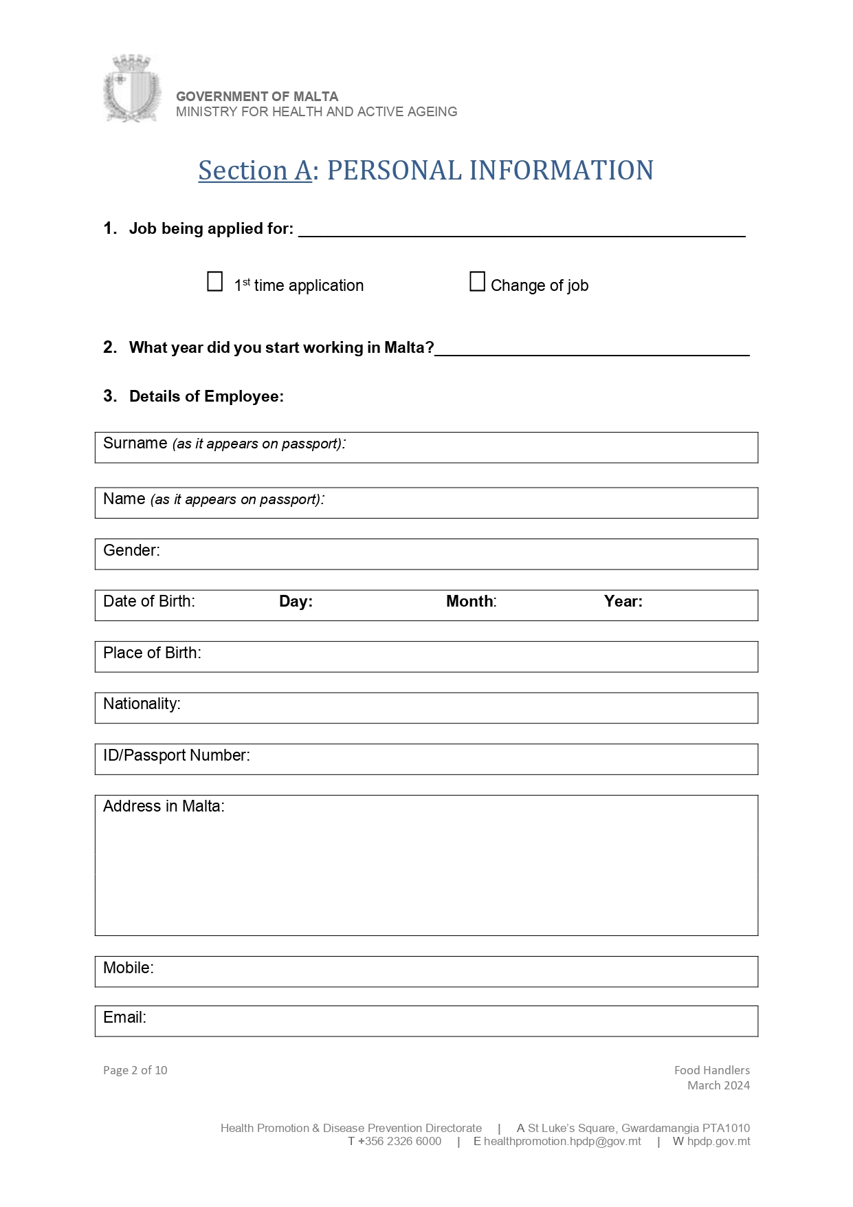 Malta Form A5 Page 2