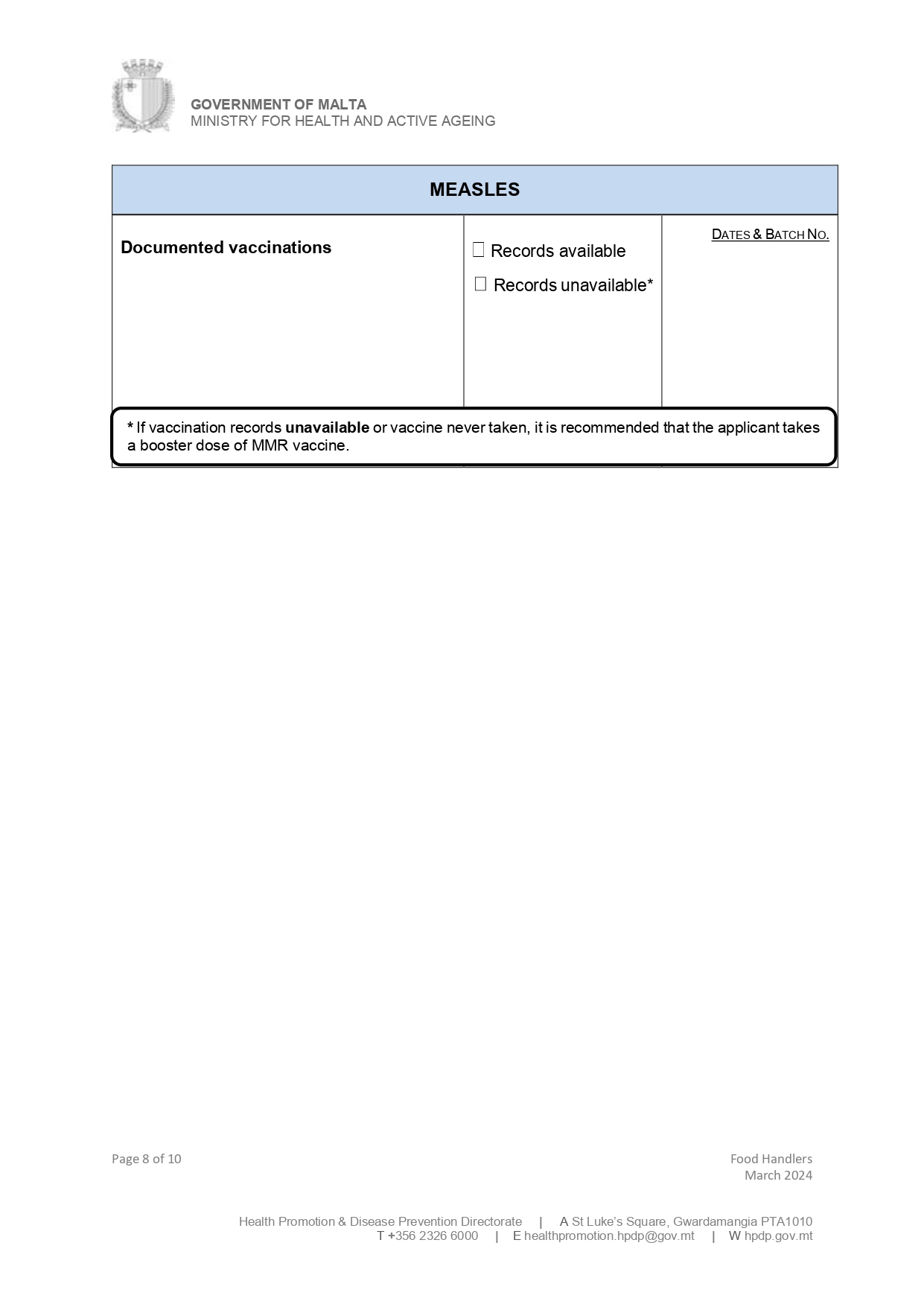 Malta Form A5 Page 8